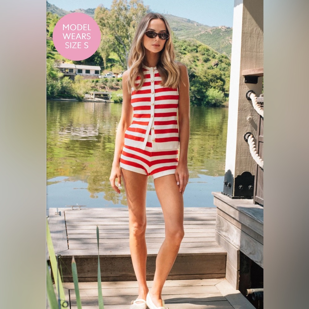 Show Me Your Mumu Red & White Striped Set